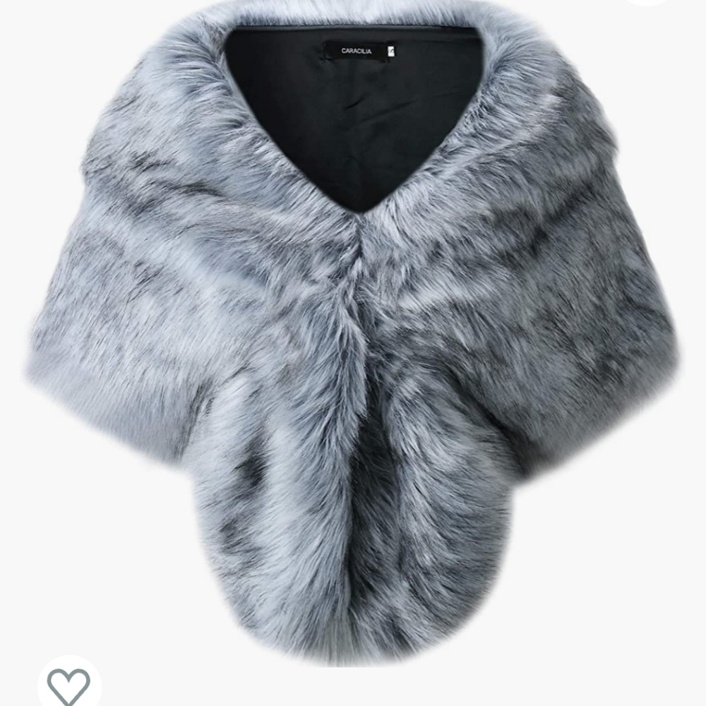 Caracilia Faux Fur Shawl Wrap/Shrug; Winter Bridal Wedding Cover Up
